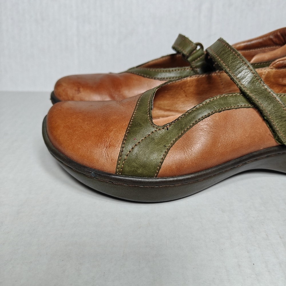 NAOT Minke Mary Jane Brown Olive Silver Leather Strap Women's Shoes Size 6 EU 37 - Picture 3 of 10
